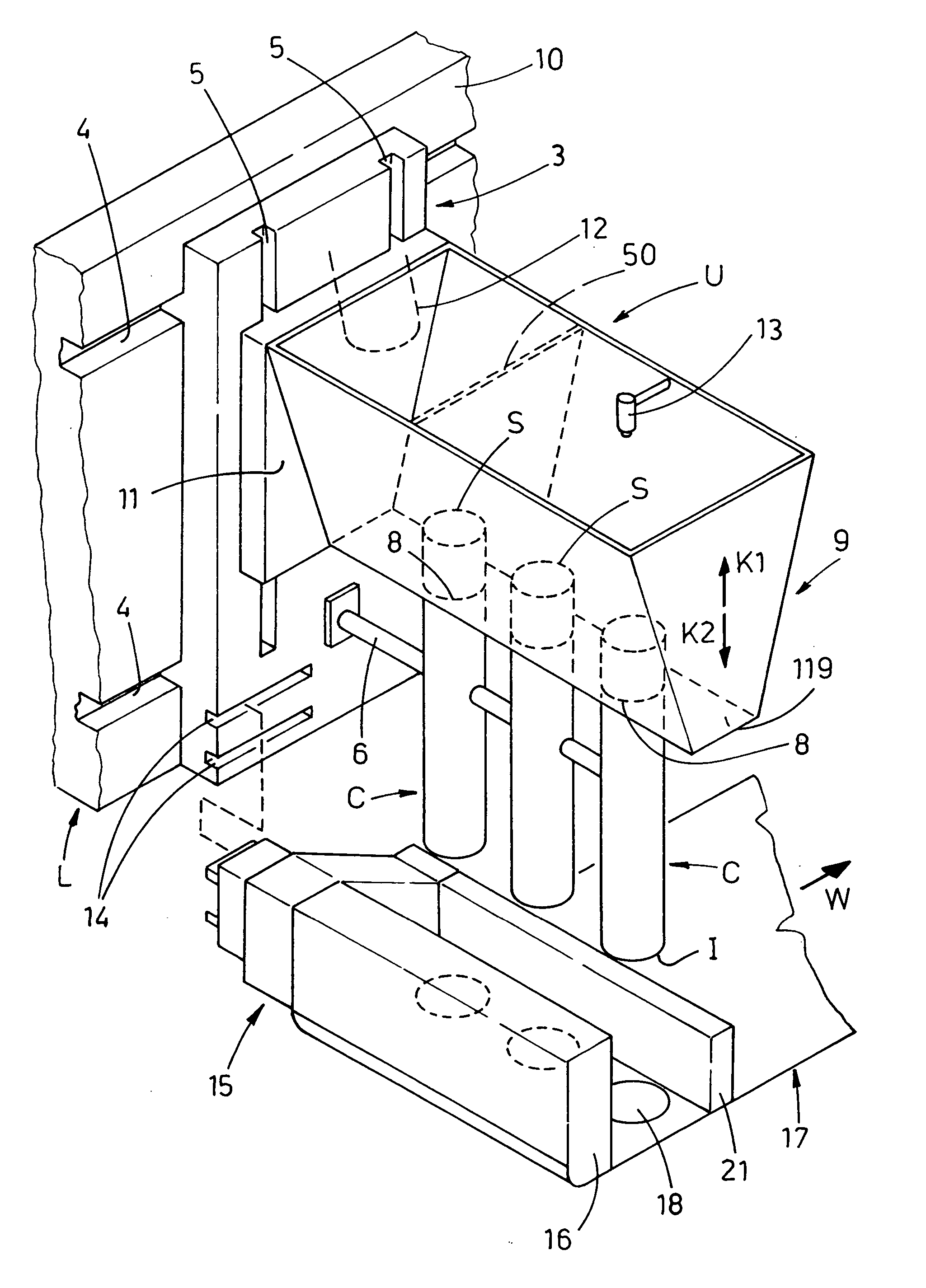 Apparatus for placing products into blisters of a blister band