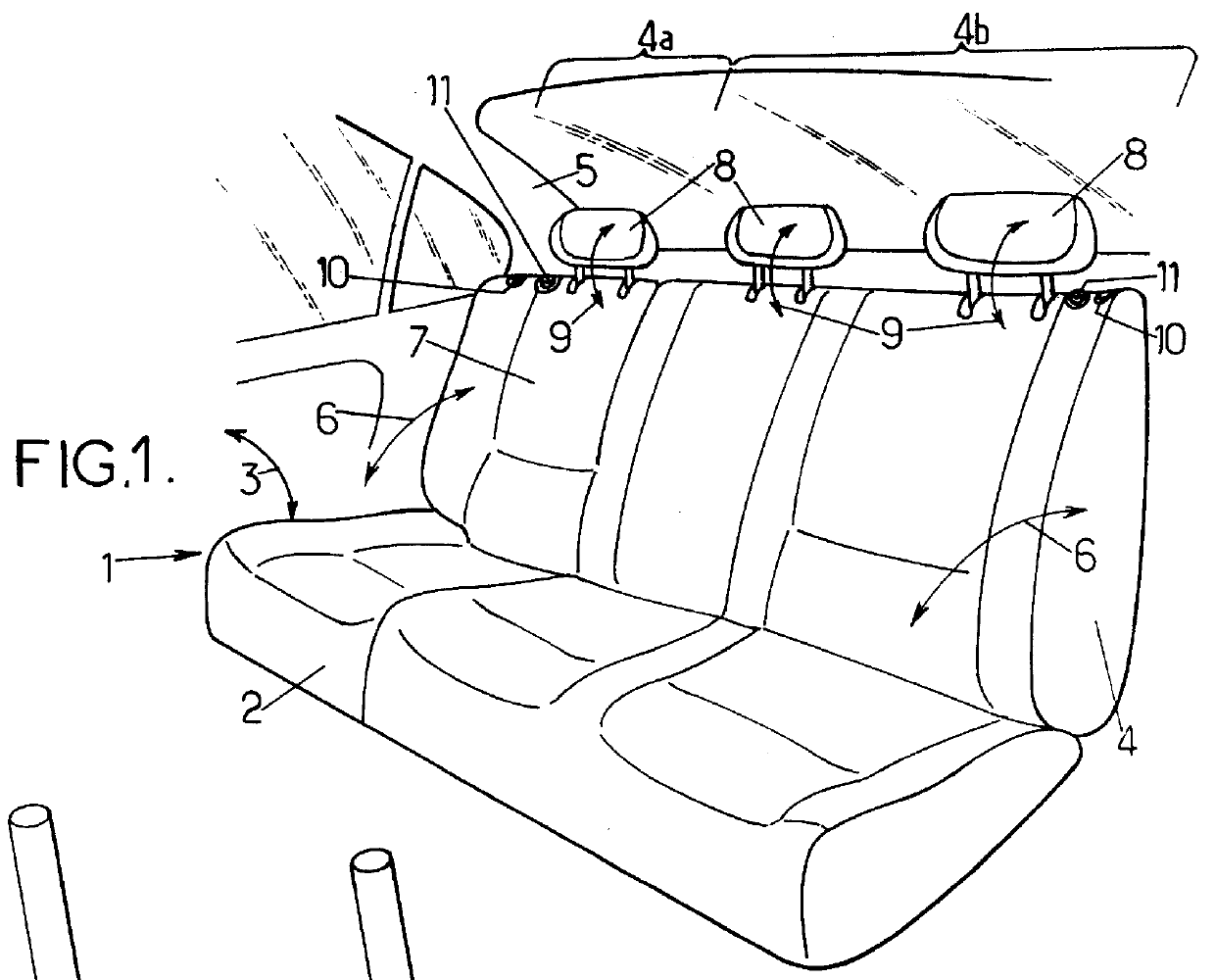 Vehicle seat including a foldaway headrest, and a vehicle including such a seat