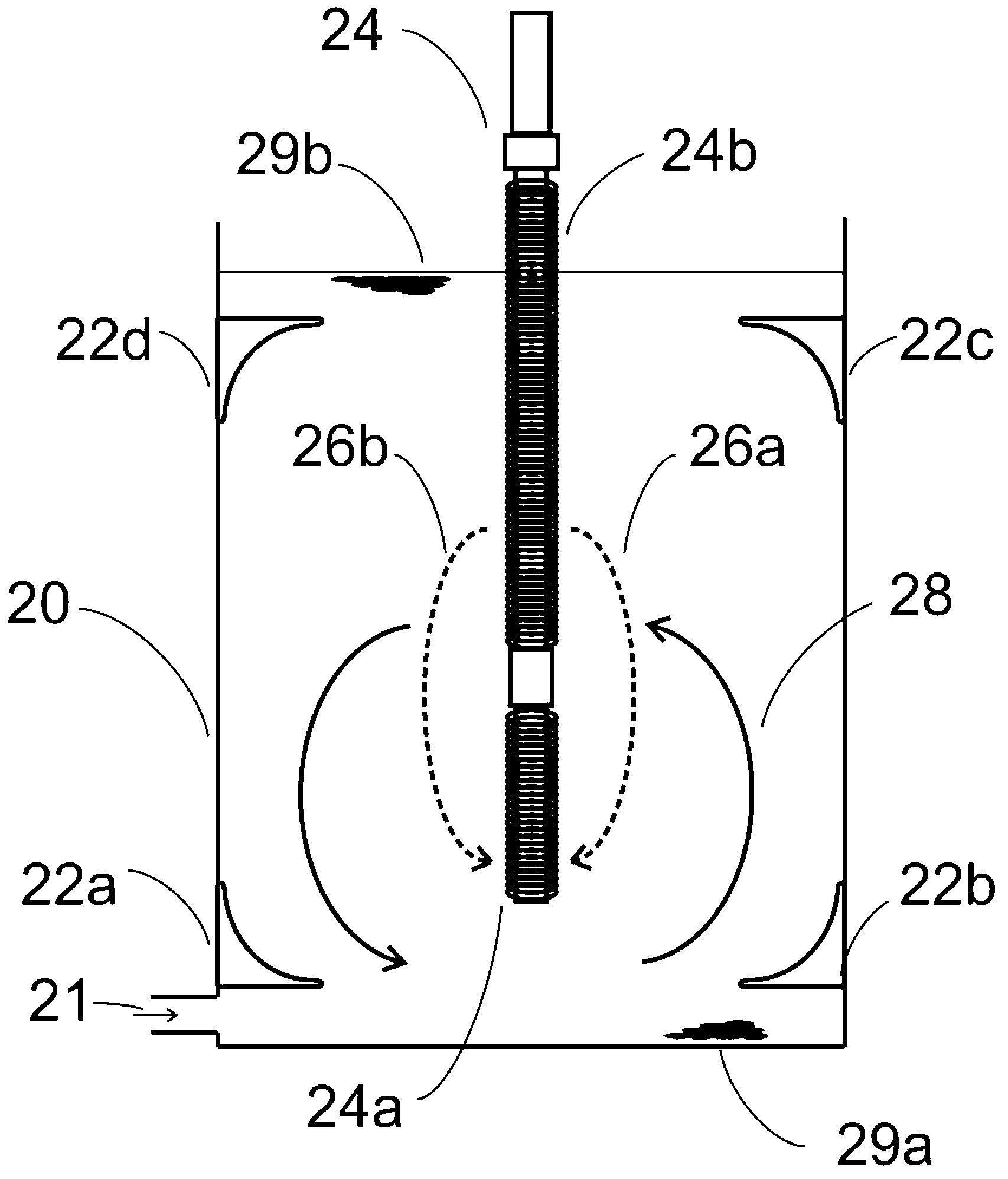 Swimming motility water purification system