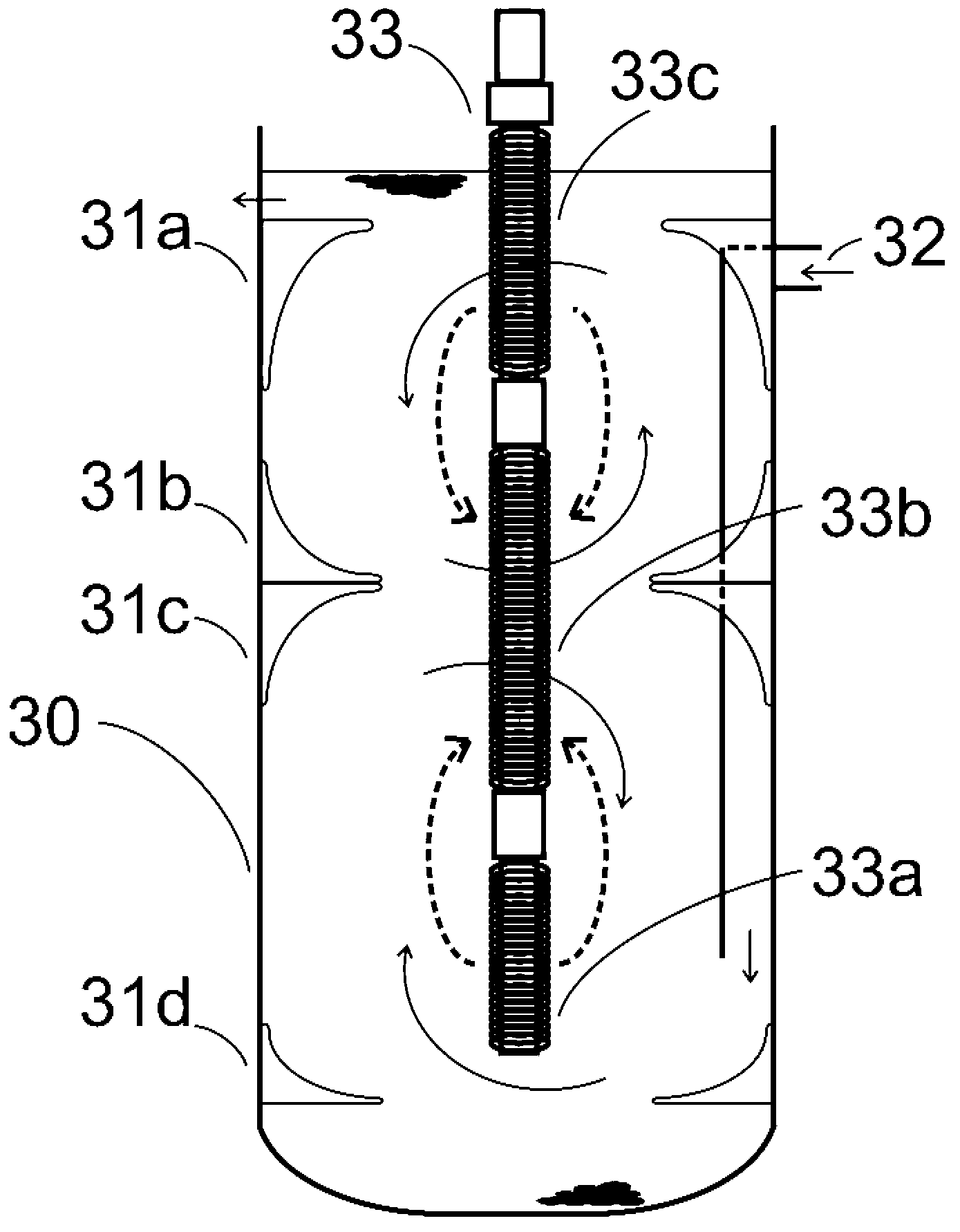 Swimming motility water purification system