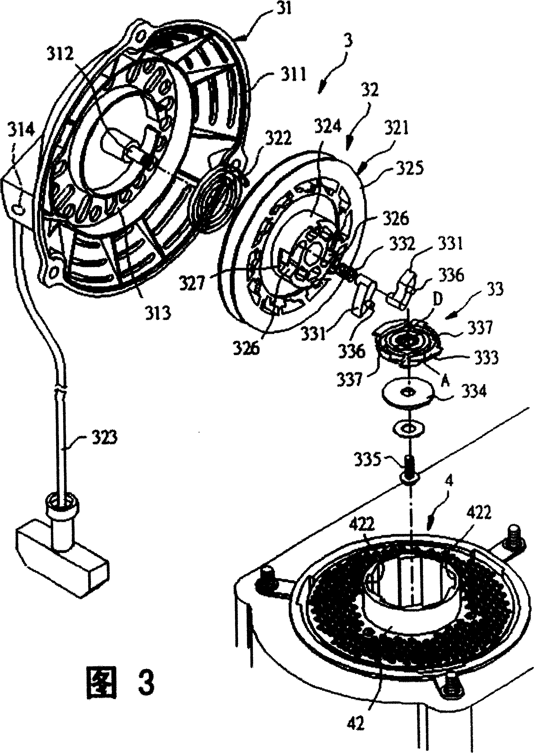 Pull disc device for initiating engine