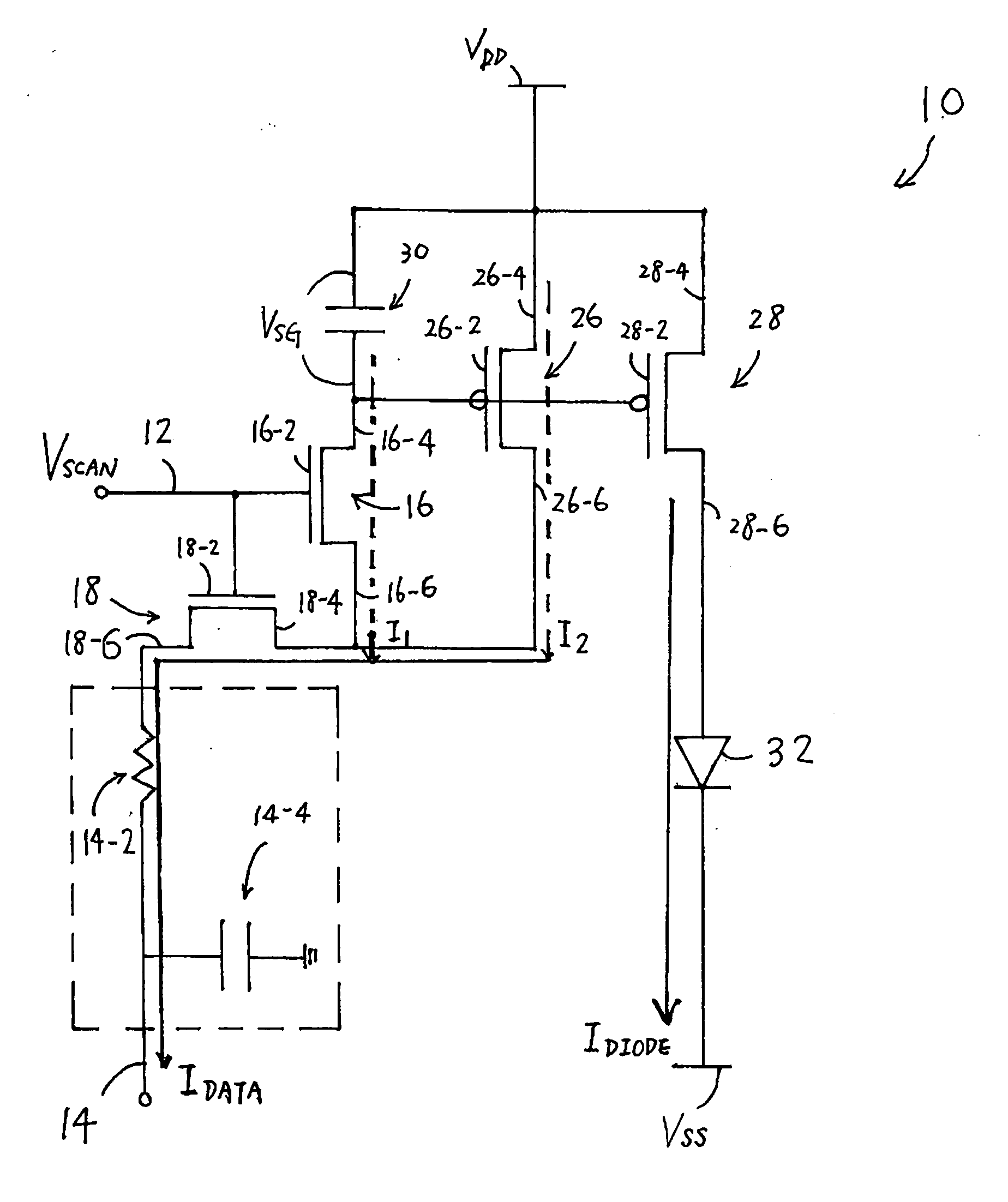 Current-driven OLED pixel