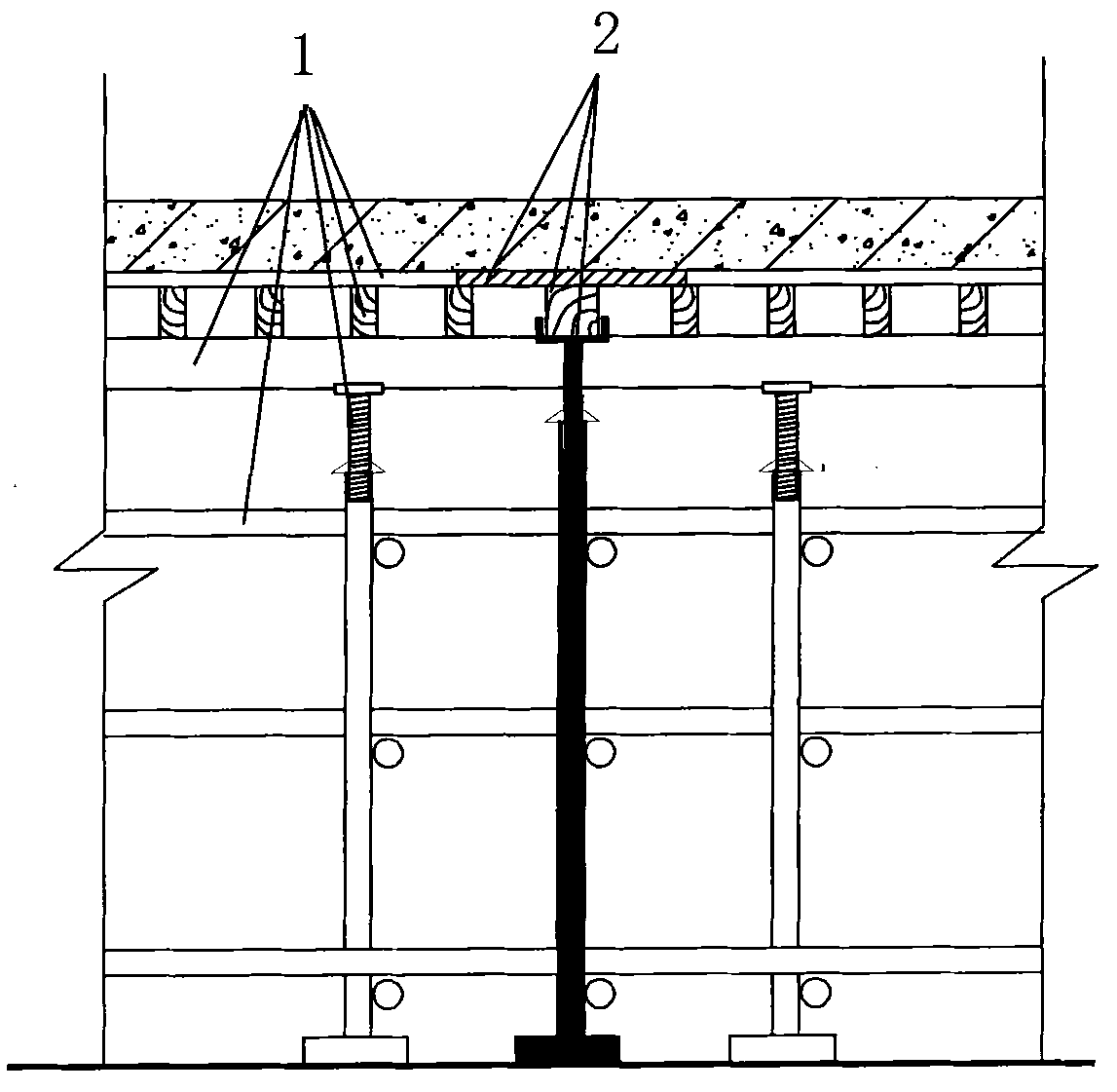 Beam-slab framework early removal construction method
