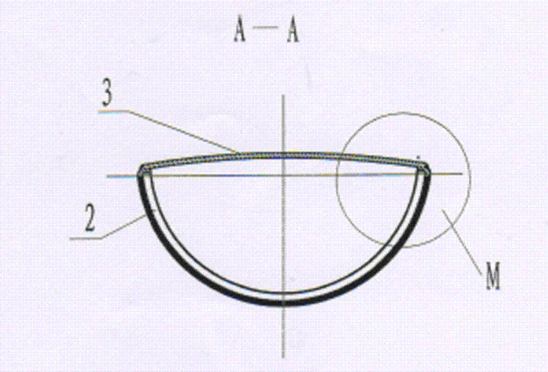Cambered-surface sector-shaped cylinder with strip-shaped net