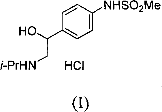 Method for preparing N-[4-[1-hydroxy-2-[(1-methylethyl)amino]ethyl]methylsulfonyl benzylamine hydrochloride