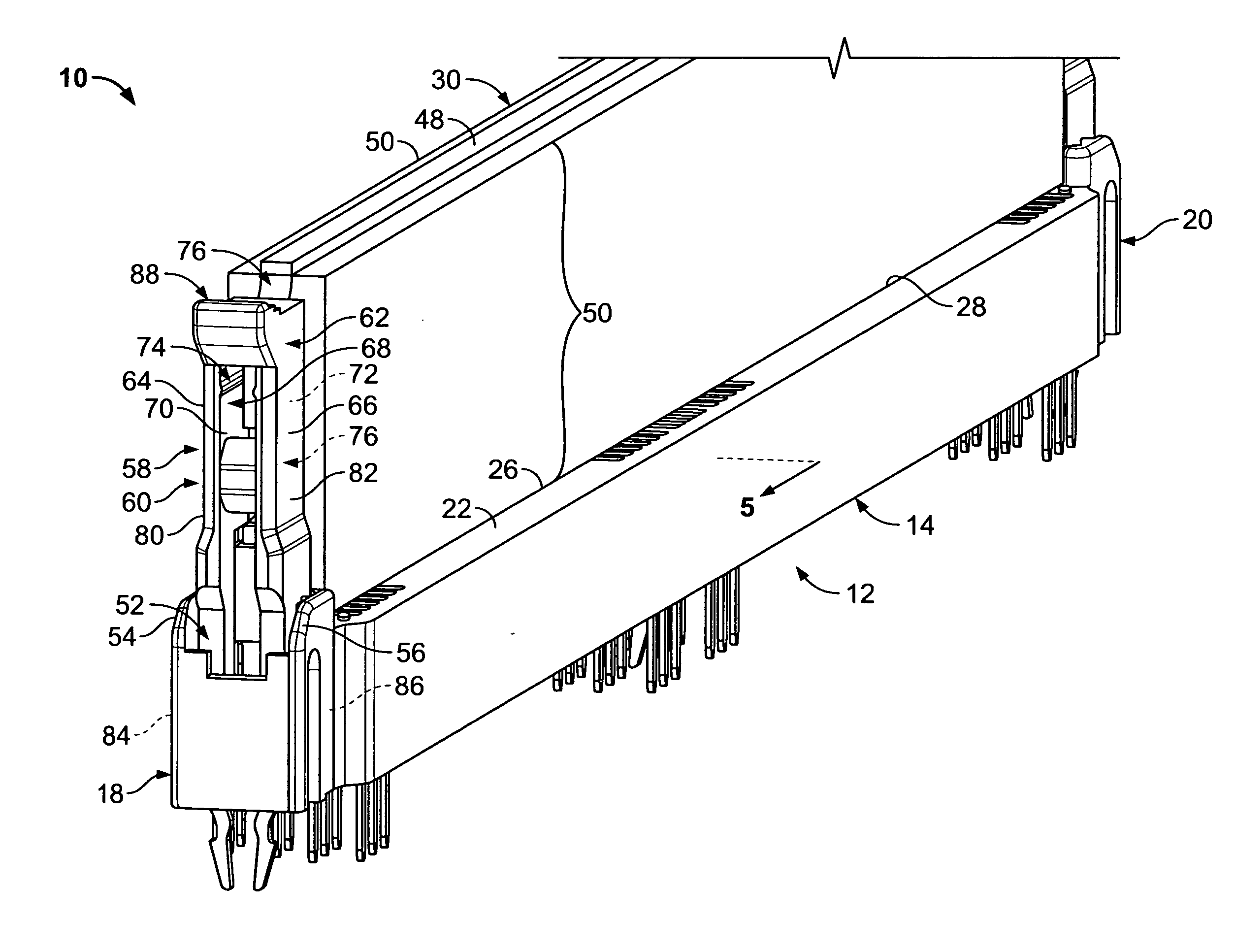 Electrical connector assembly with shorting contacts