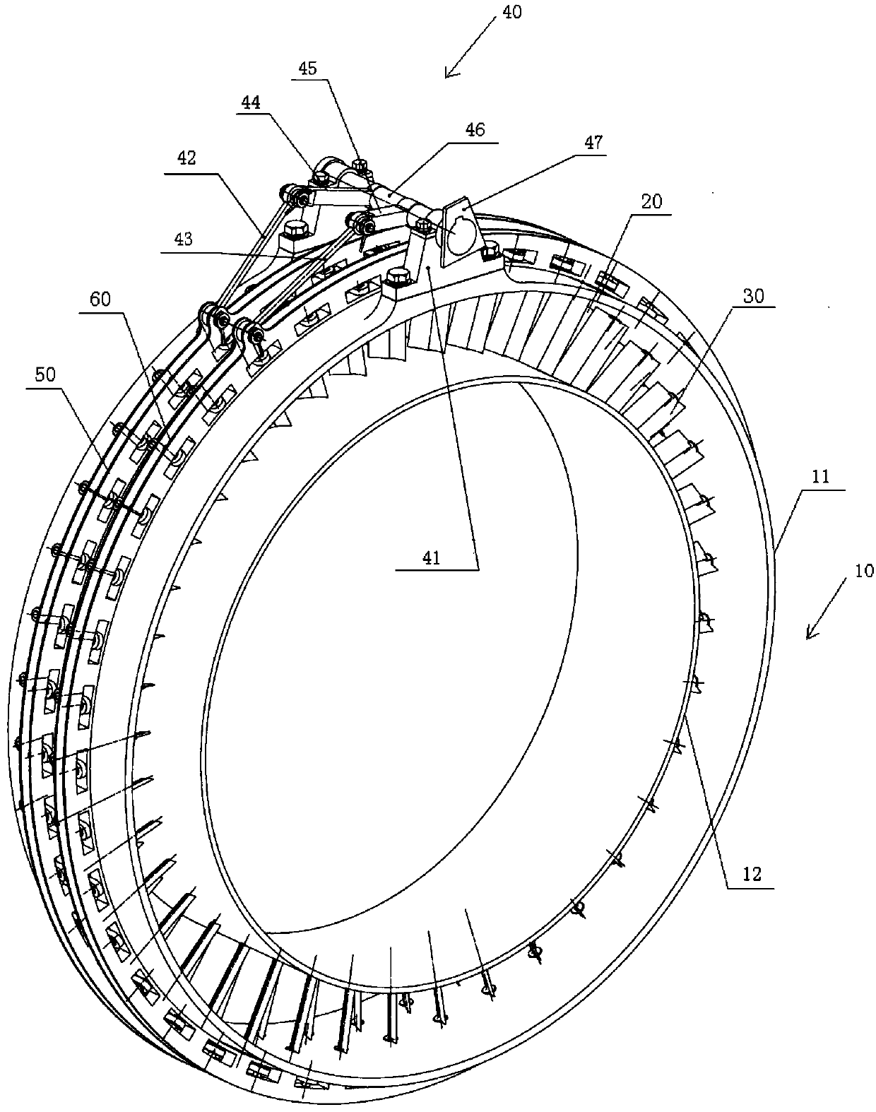 Variable camber blade type tandem stator and air compressor