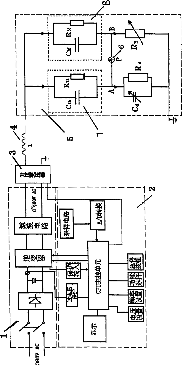 Device and method for testing dielectric loss of high voltage transformer