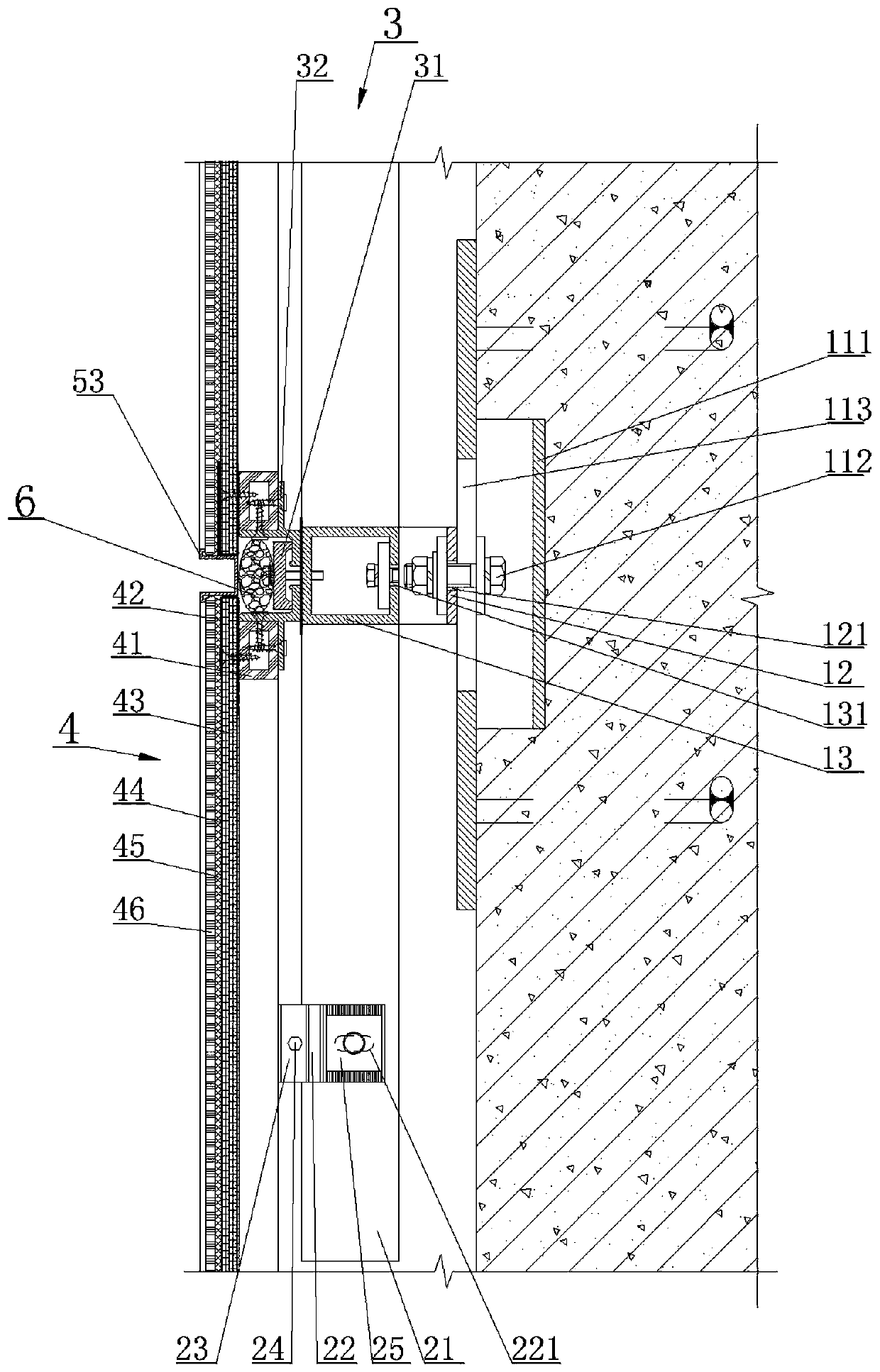 Large-specification energy-saving ceramic plate curtain wall structure and construction method thereof