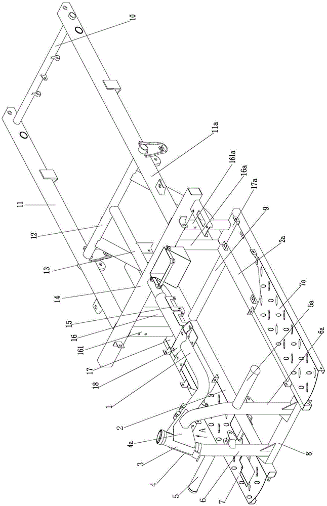 Tricycle curved beam frame