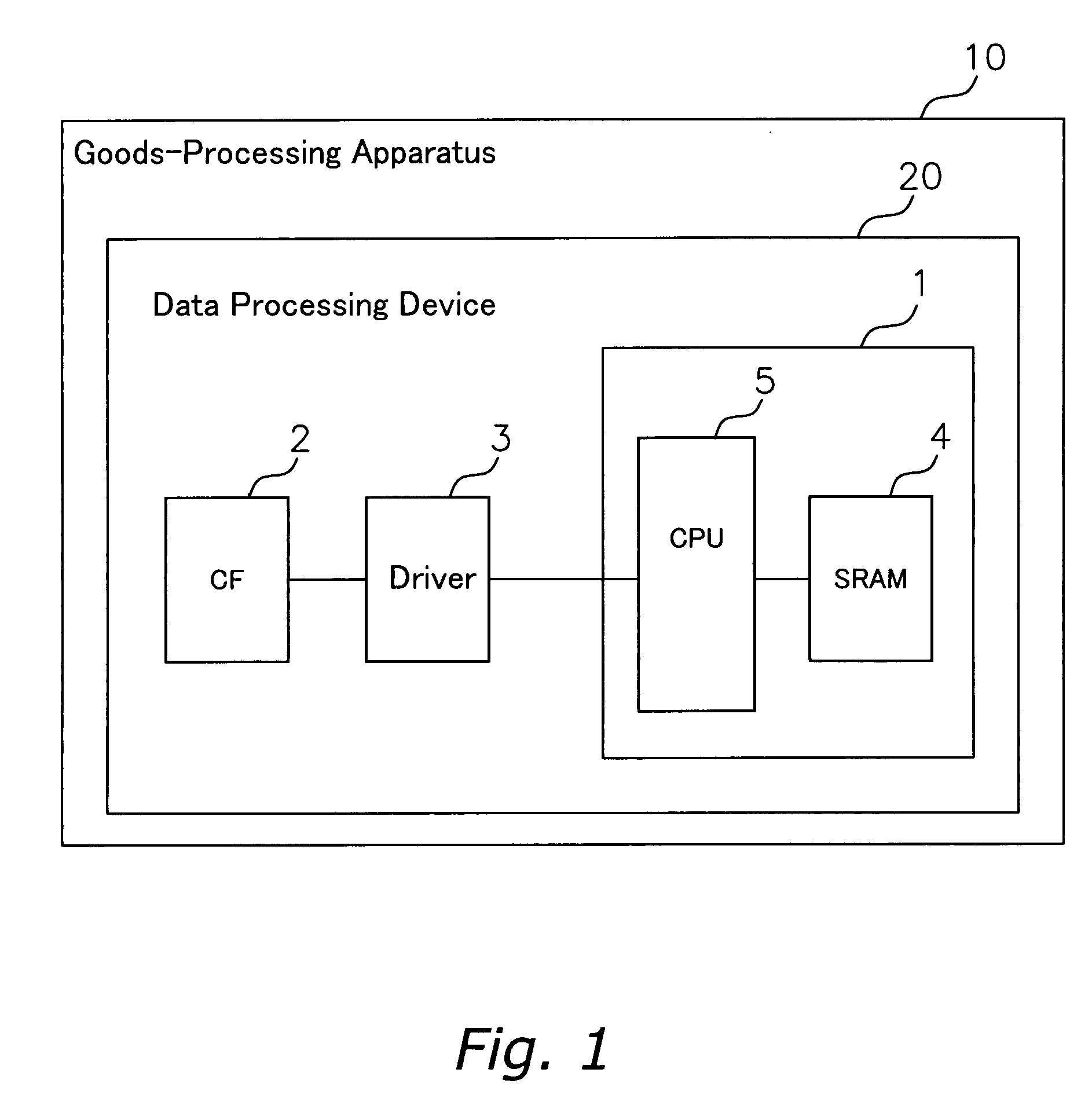 Data Recording Device and Goods-Processing Apparatus Comprising Same