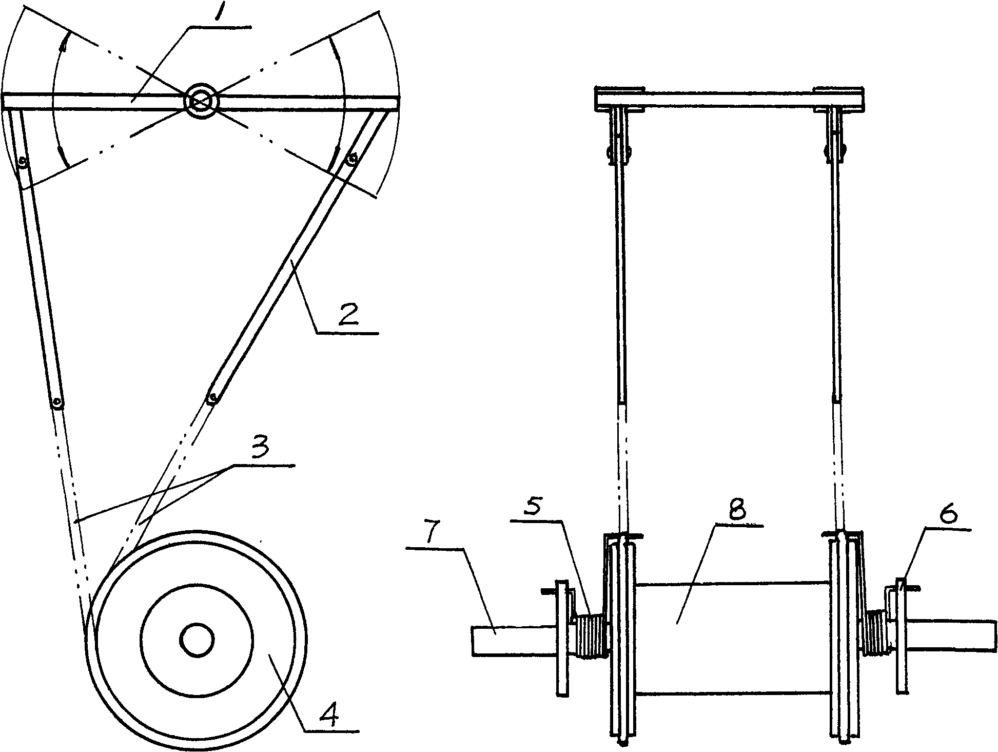 Double-link and double-flywheel transmission device