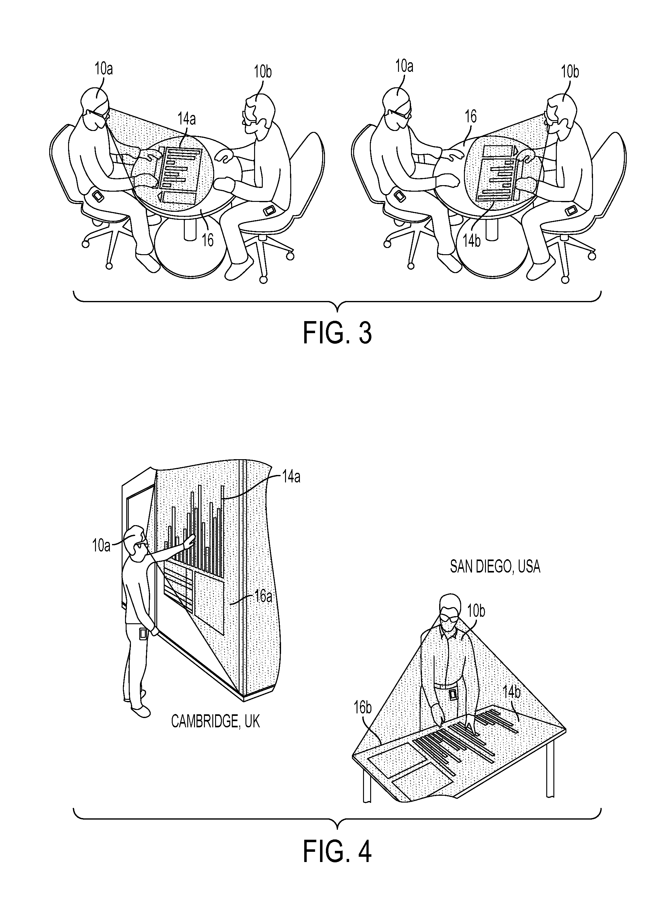 System for the rendering of shared digital interfaces relative to each user's point of view