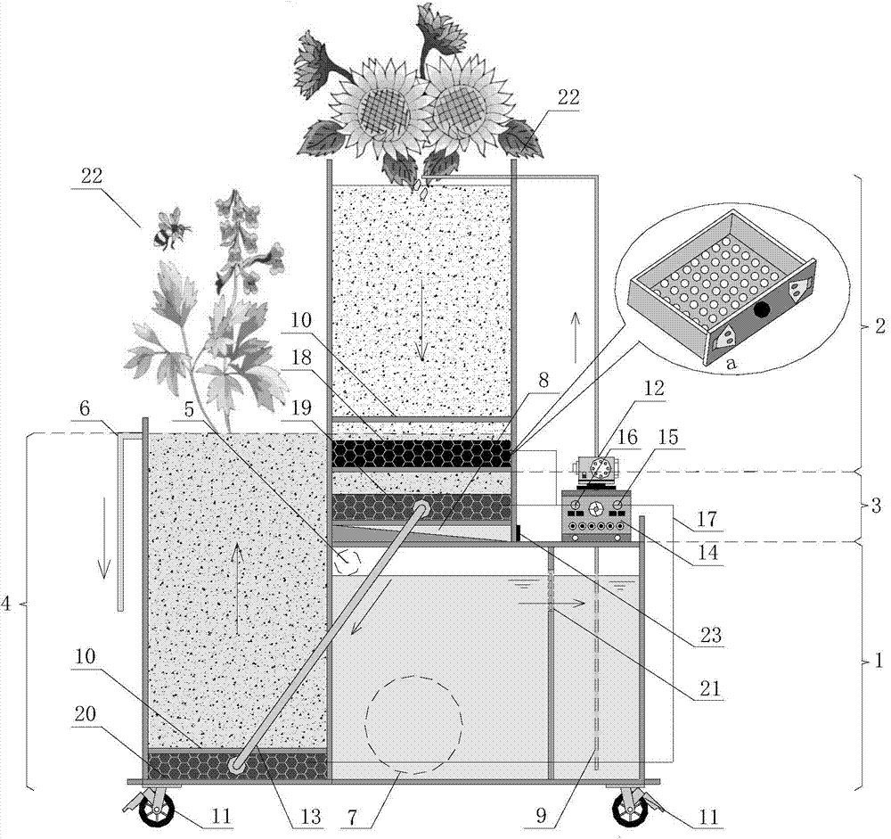 Movable micro electrolysis wetland sewage treatment method and system