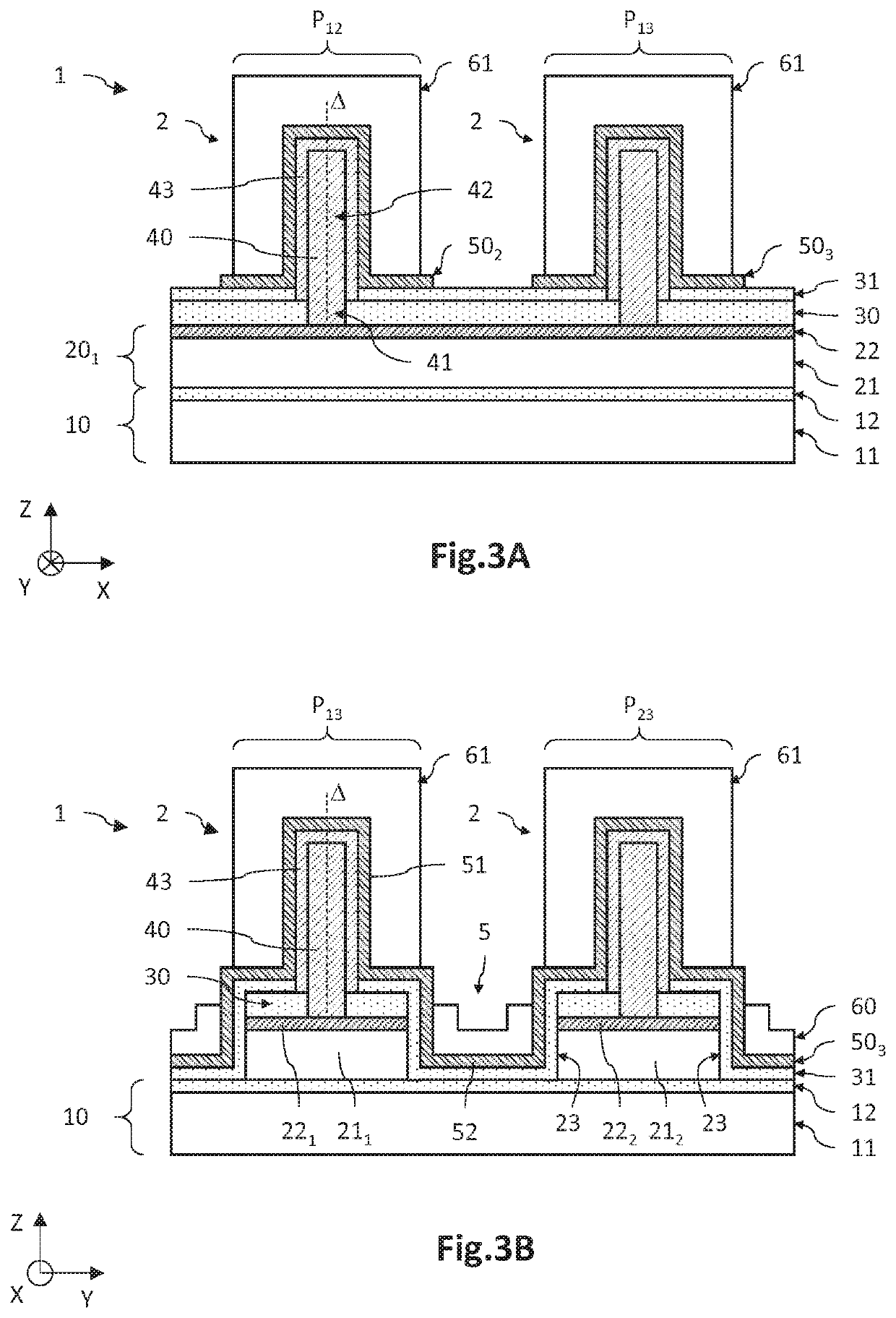 Optoelectronic device comprising a matrix of three-dimensional diodes