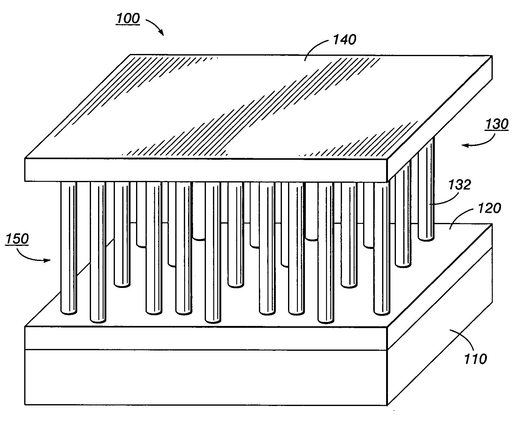 Systems and methods for electrical contacts to arrays of vertically aligned nanorods