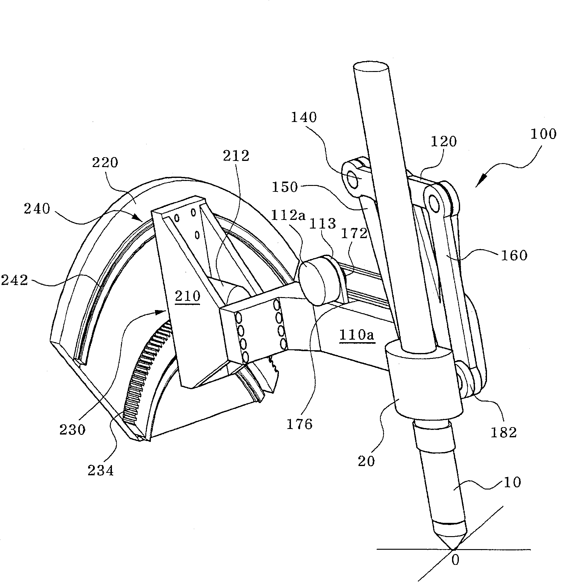 Angle regulation device of torch head