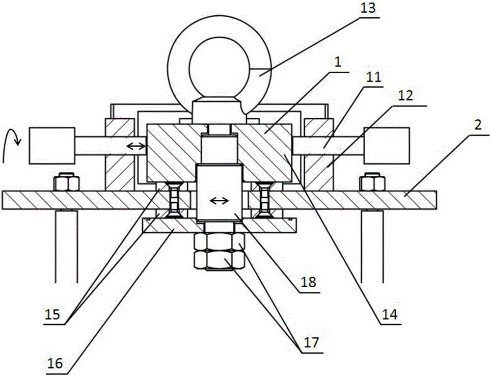 Lens group hoisting leveling device capable of two-degree-of-freedom adjustment