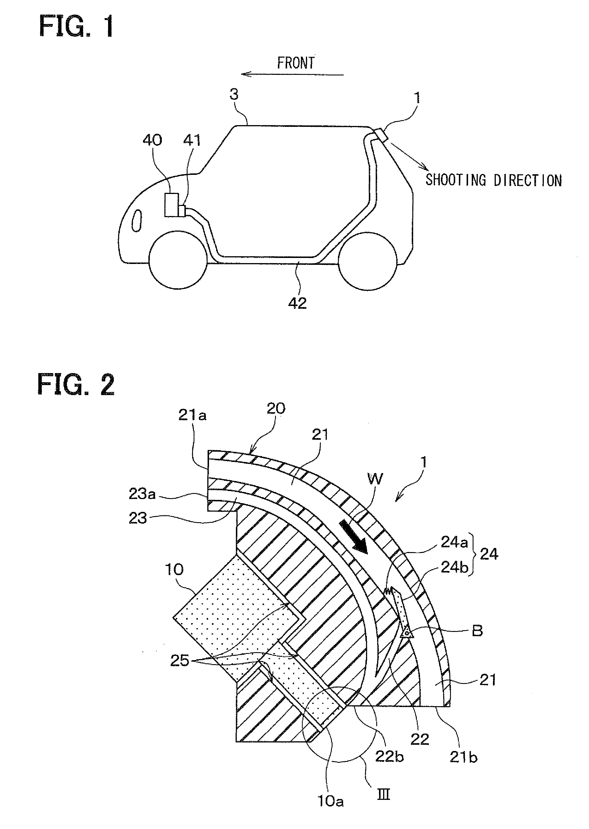 Washer nozzle-equipped camera apparatus and washer nozzle