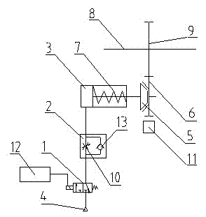 Pneumatic-type intermediate-shaft braking system and braking method