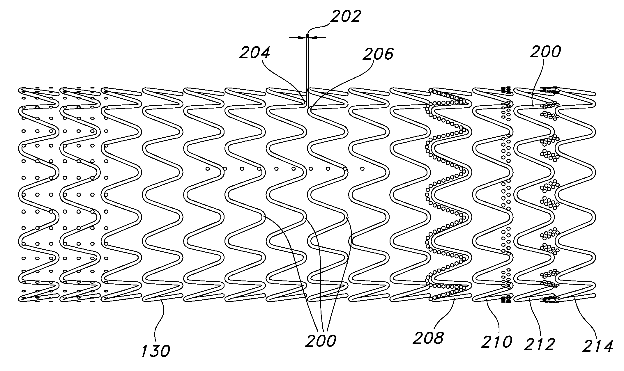 Flexible Stent-Graft Device Having Patterned Polymeric Coverings