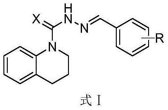 N'-substituted benzal-1,2,3,4-tetrahydroquinoline base-1-(sulfo)hydrazide compound and preparation method and application thereof