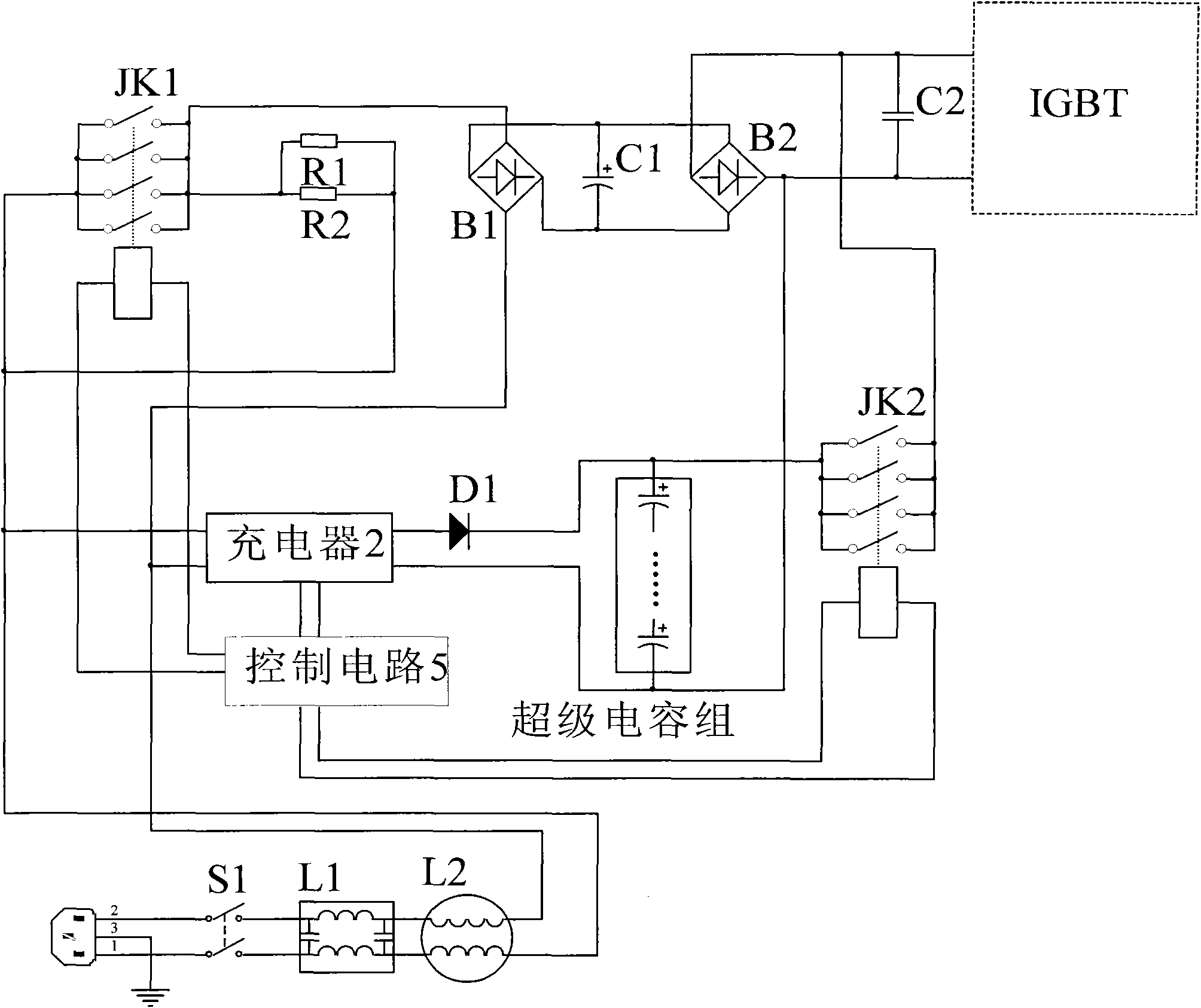 Supercapacitor-based X-ray machine power supply device