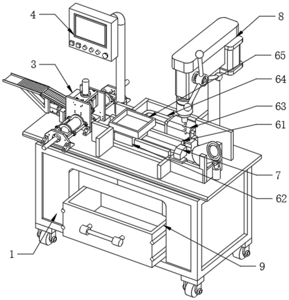 Multi-station building deformed steel bar sleeve drilling, chamfering and tapping integrated equipment