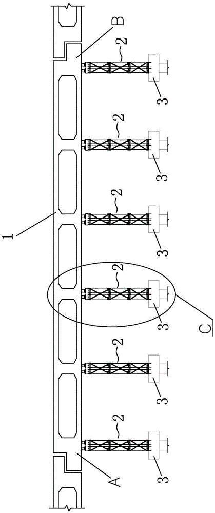 Process for jacking continuous box girder incapable of releasing constraints at two ends at the same time