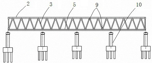 Highway-railway combined construction steel web member double-combination continuous trussed beam and construction method thereof