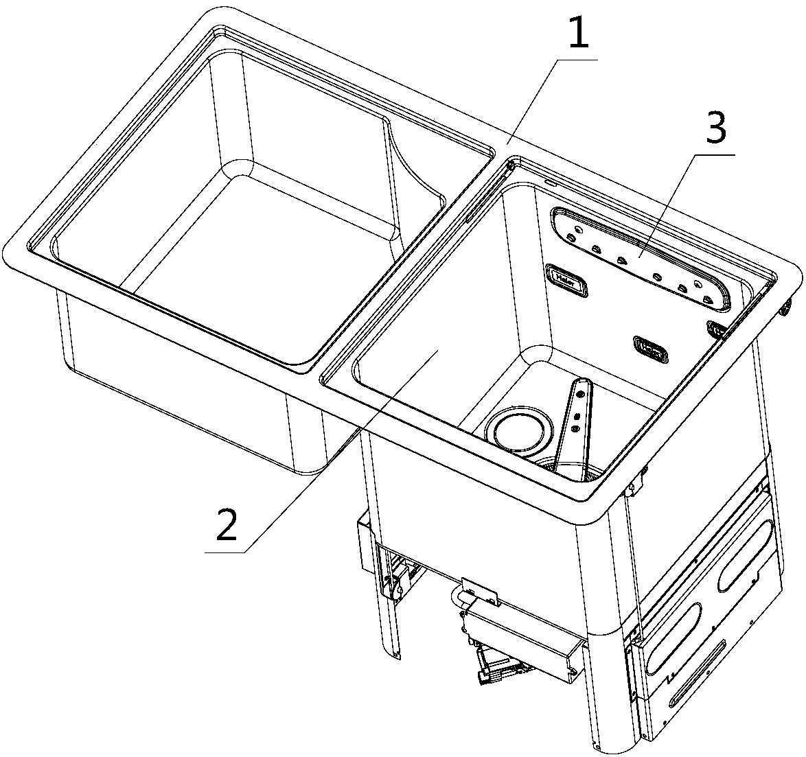 Spray and overflow integrated structure of sink dishwasher
