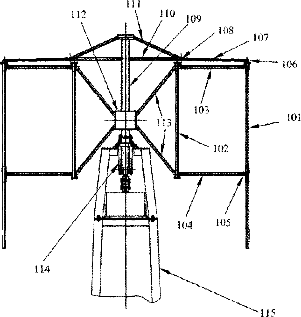 Vertical shaft wind motor