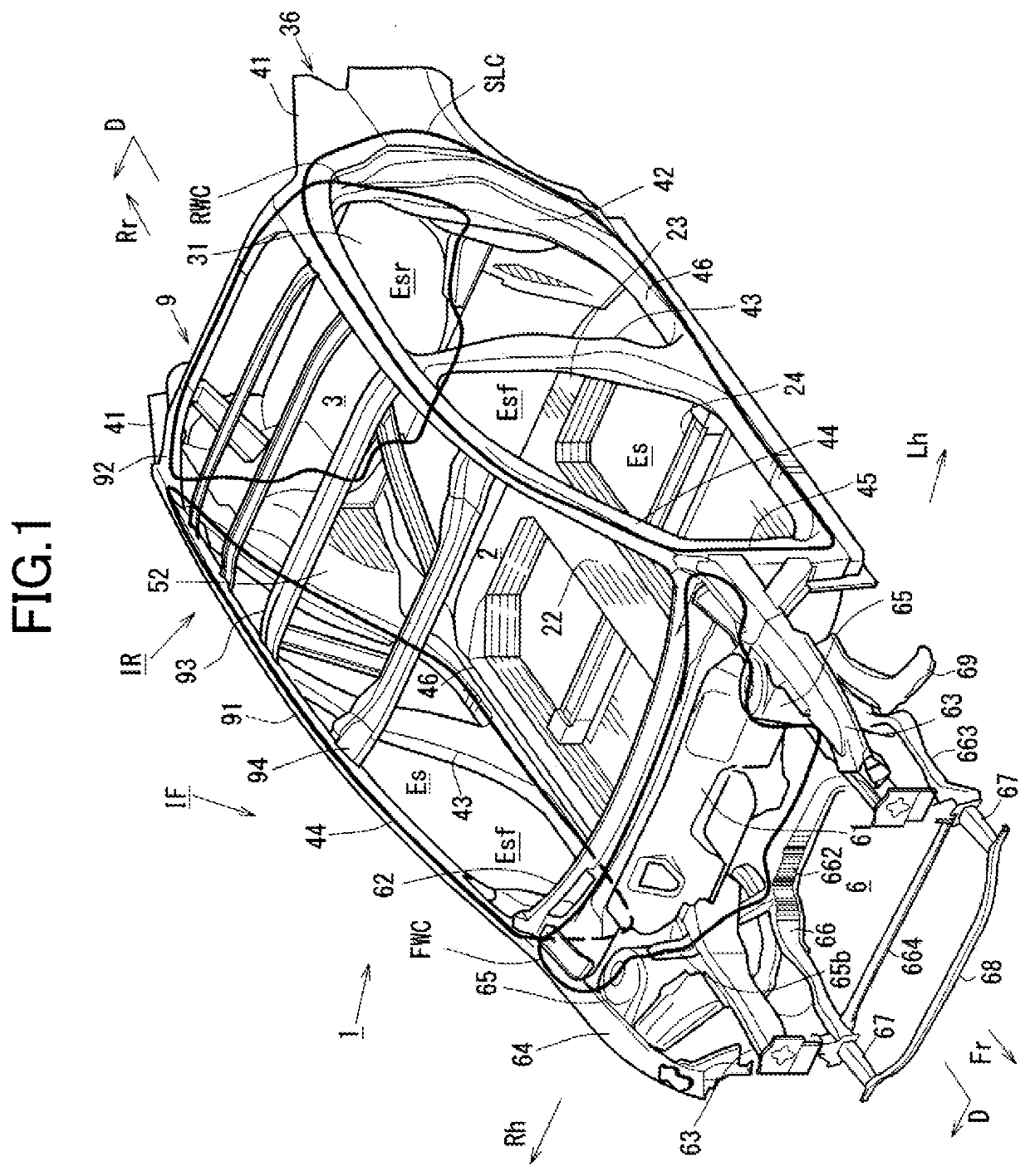 Vehicle body structure of vehicle