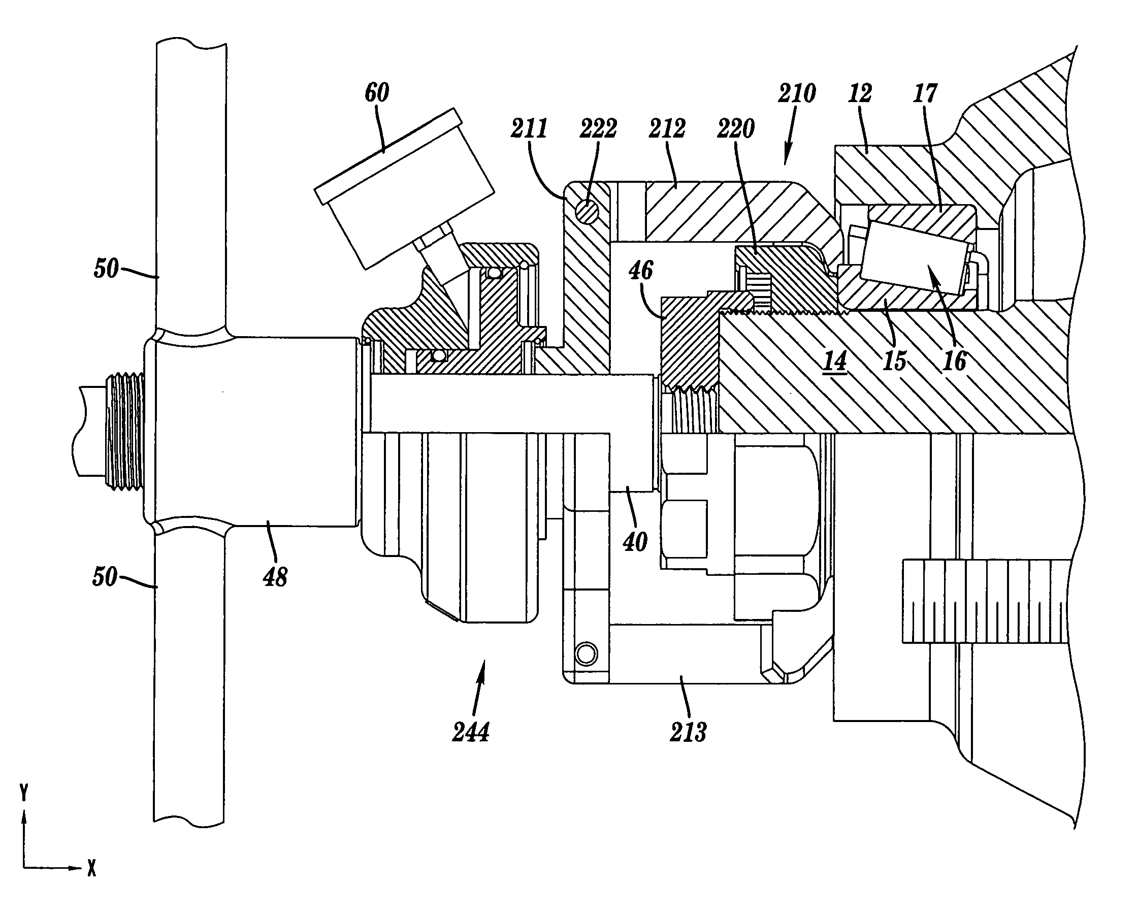 Apparatus for providing a load on a bearing, the bearing having an inner race mounted to a shaft and the bearing retained by a nut