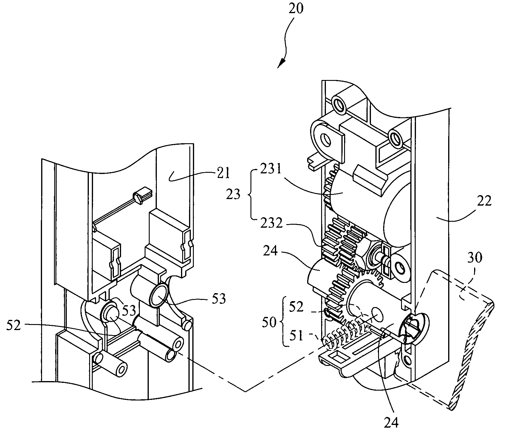 Louver blade positioning device of motorized shutter assembly