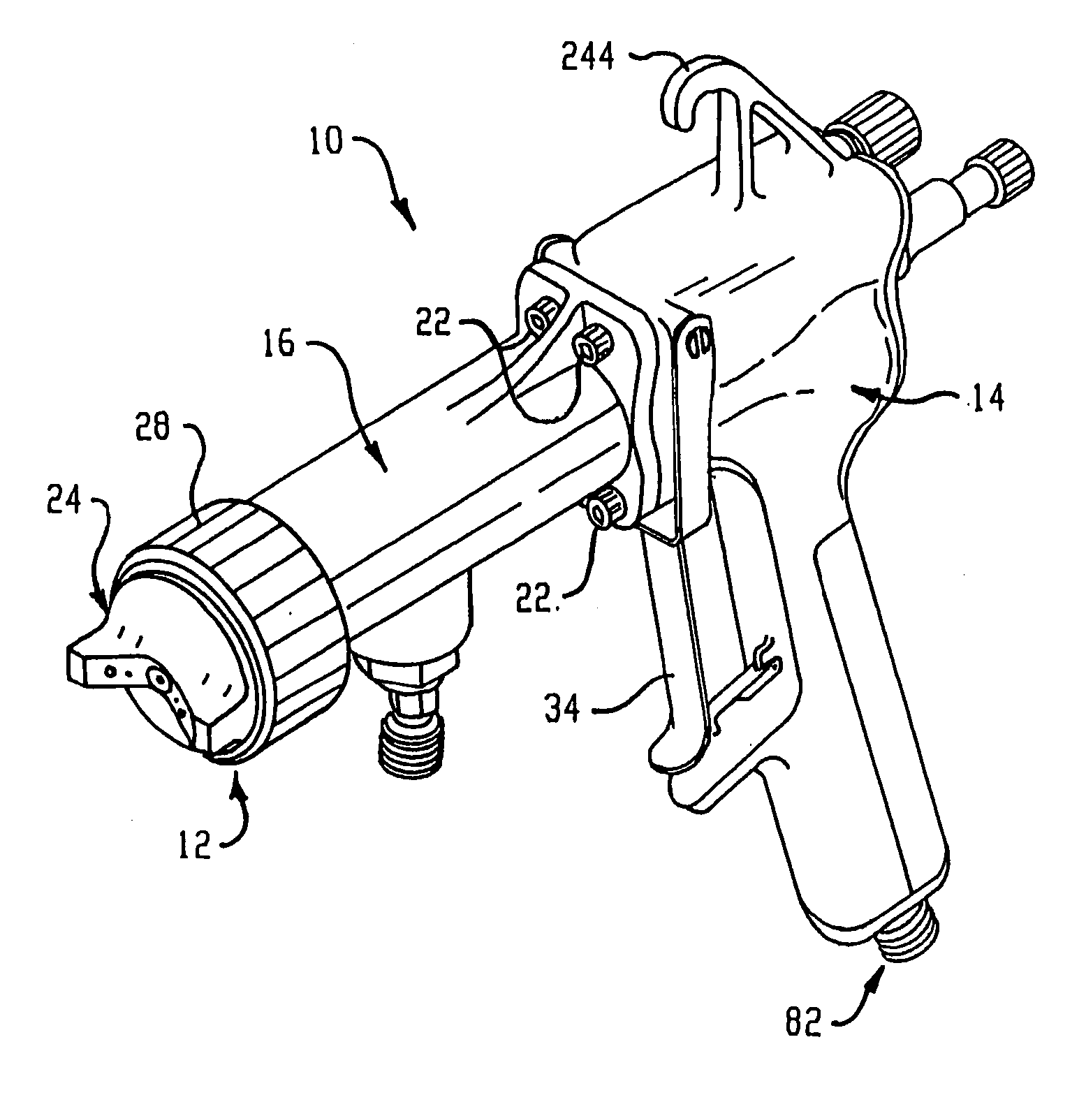Modular fluid spray gun