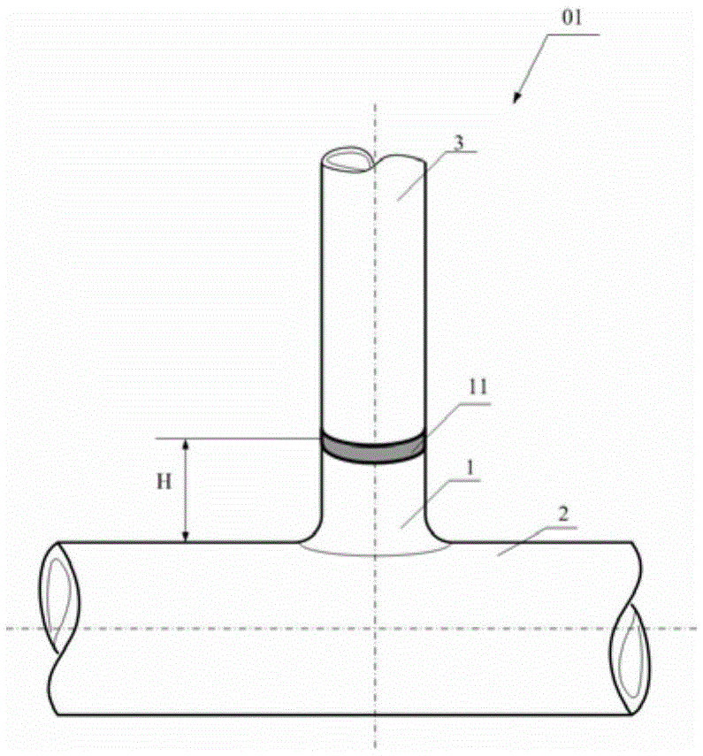 A local post-weld heat treatment method for butt joints of three-way branch pipes