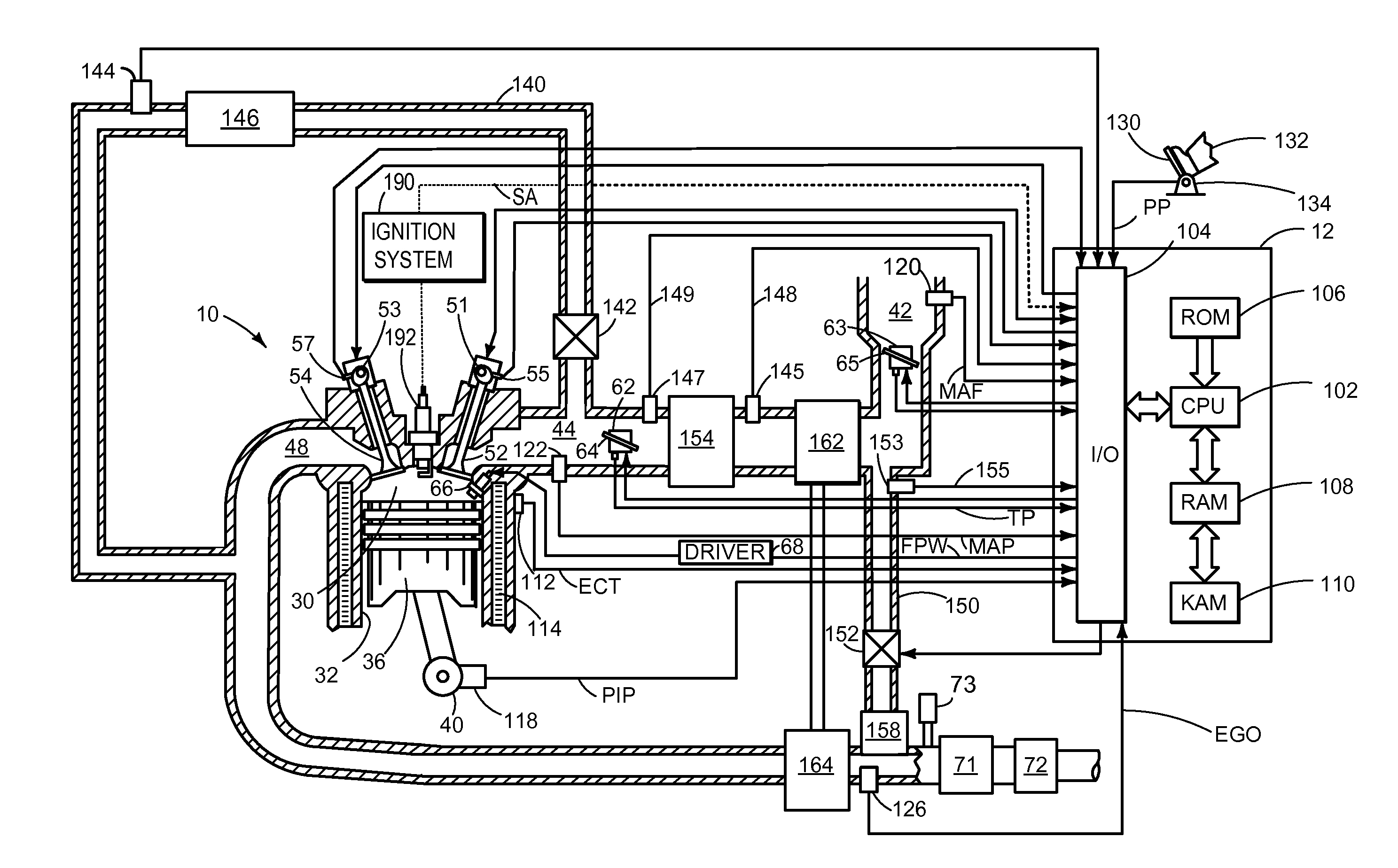 Internal combustion engine featuring partial shutdown and method for operating an internal combustion engine of this kind