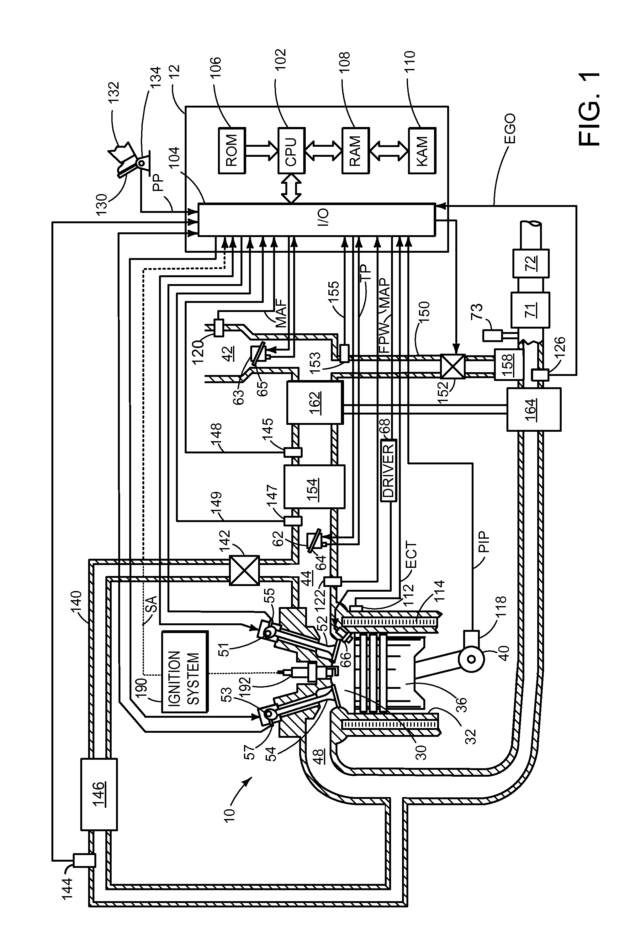Internal combustion engine featuring partial shutdown and method for operating an internal combustion engine of this kind