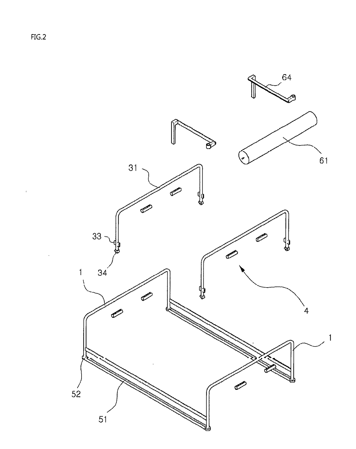 Sleeping compartment frame