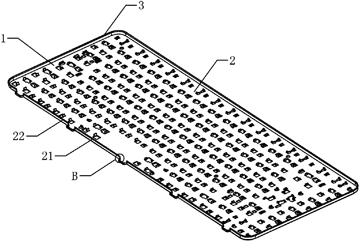 Notebook computer keyboard substrate and processing technique thereof