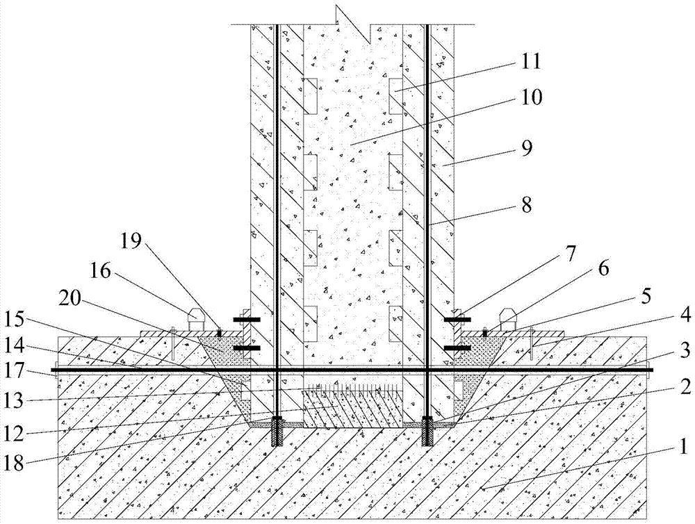 Bridge prefabricated hollow pier stud connecting structure and construction method thereof