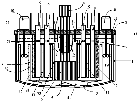 Pool type lead-based fast reactor with labyrinth type flow channels