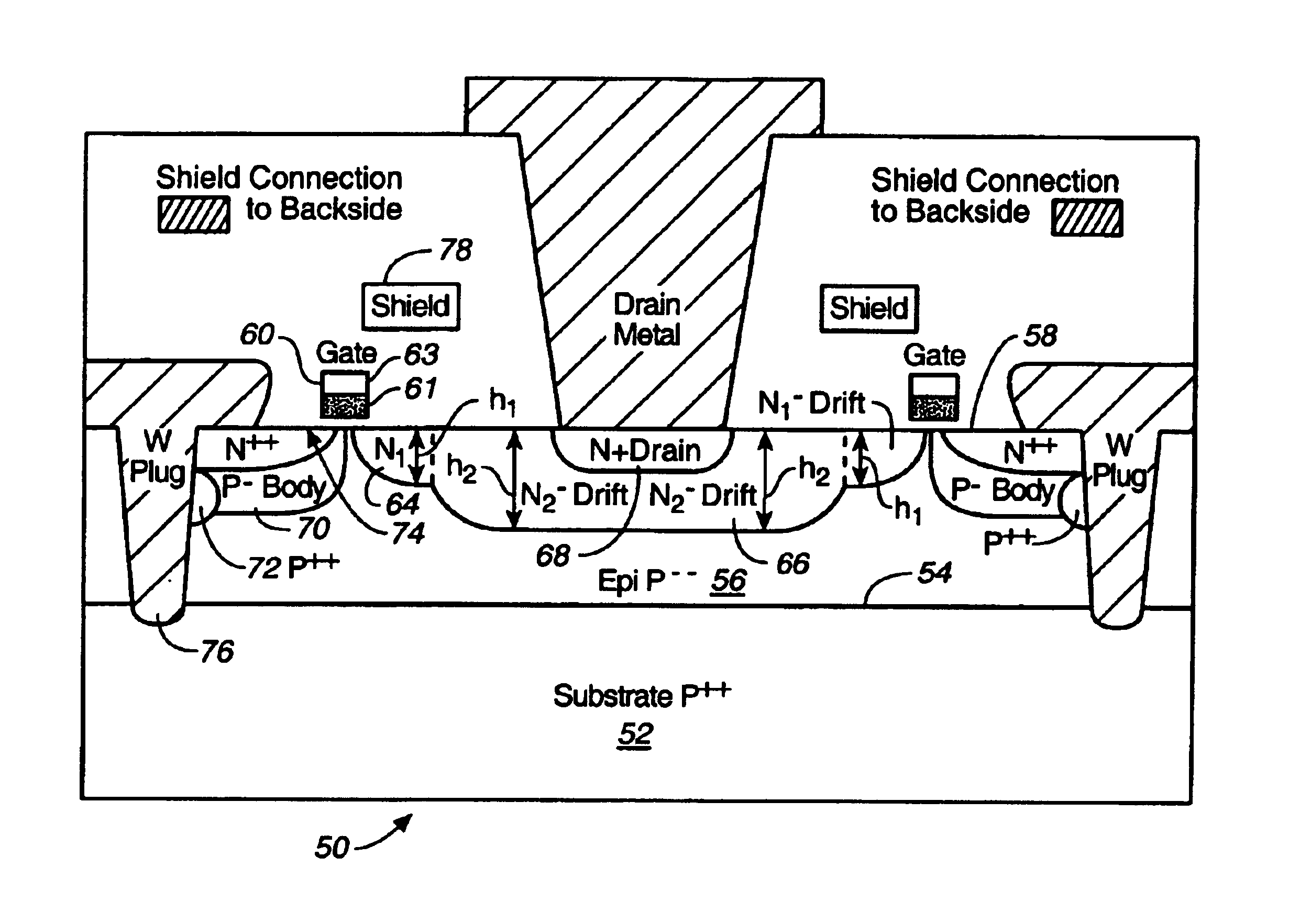 Microwave field effect transistor structure