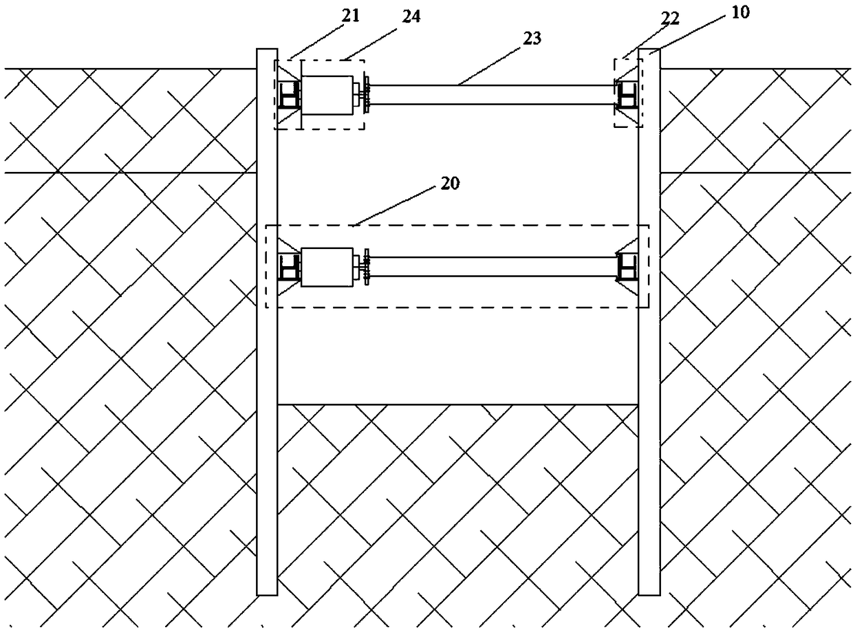 Foundation pit supporting structure and construction method thereof