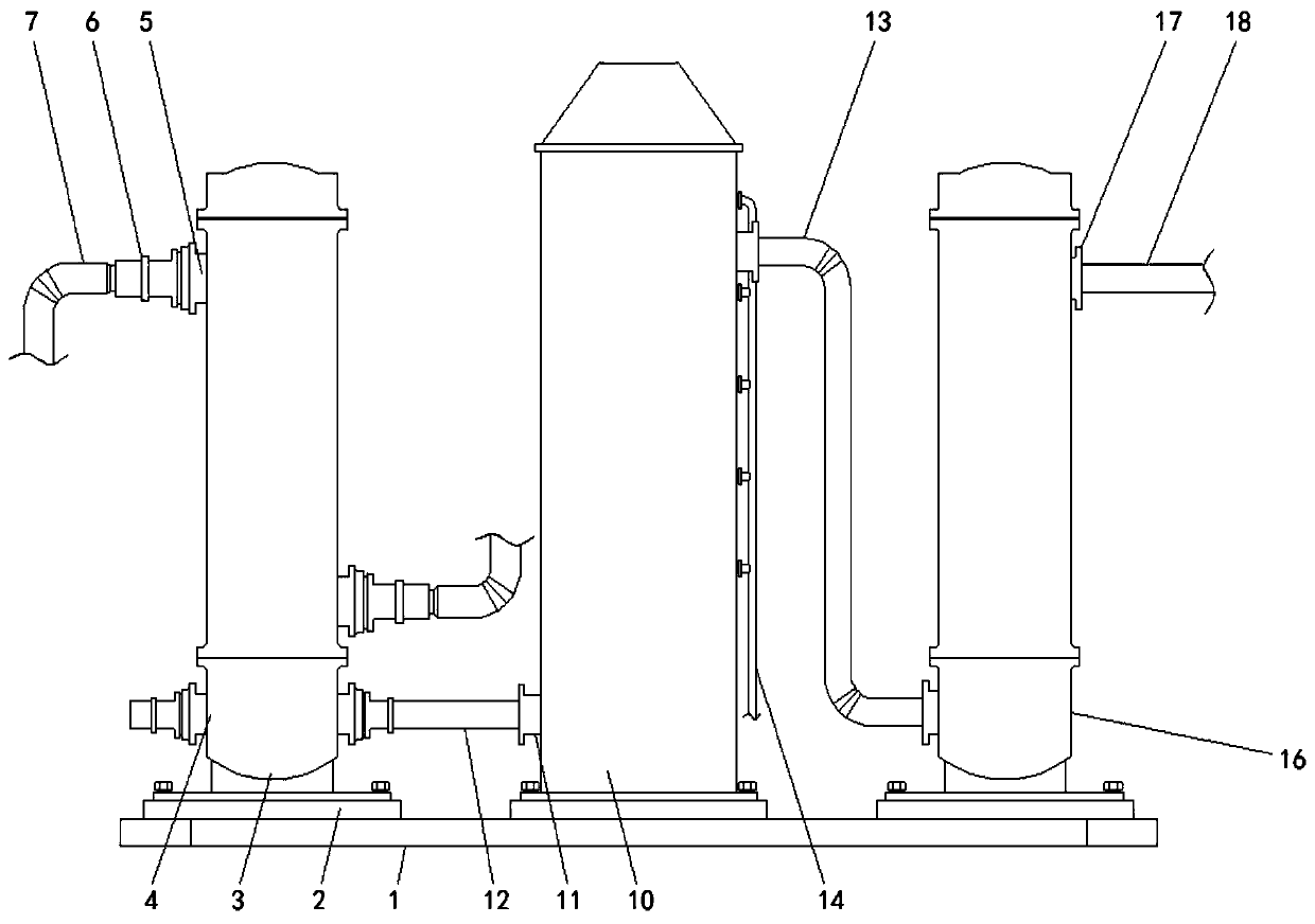 Flue gas low-temperature denitration and dust sulfur integrated treatment device for non-electric industry
