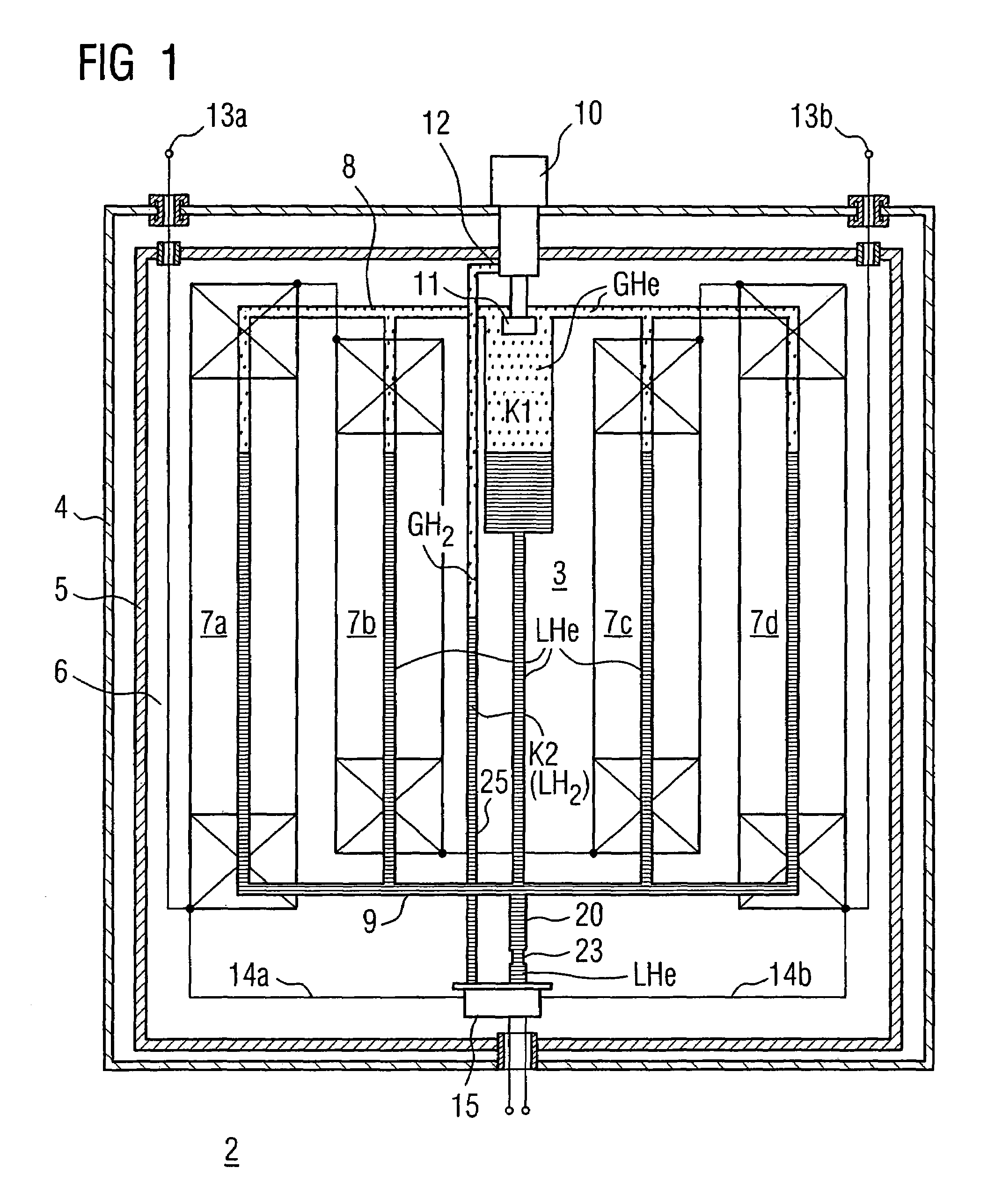 Superconducting device having a cryogenic system and a superconducting switch