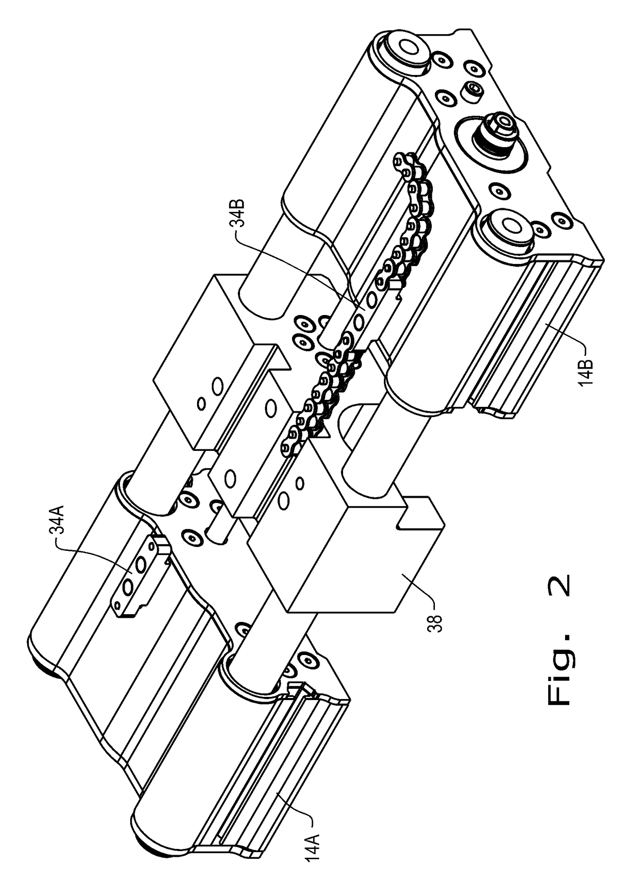 Synchronizing and braking mechanism for gripper jaws