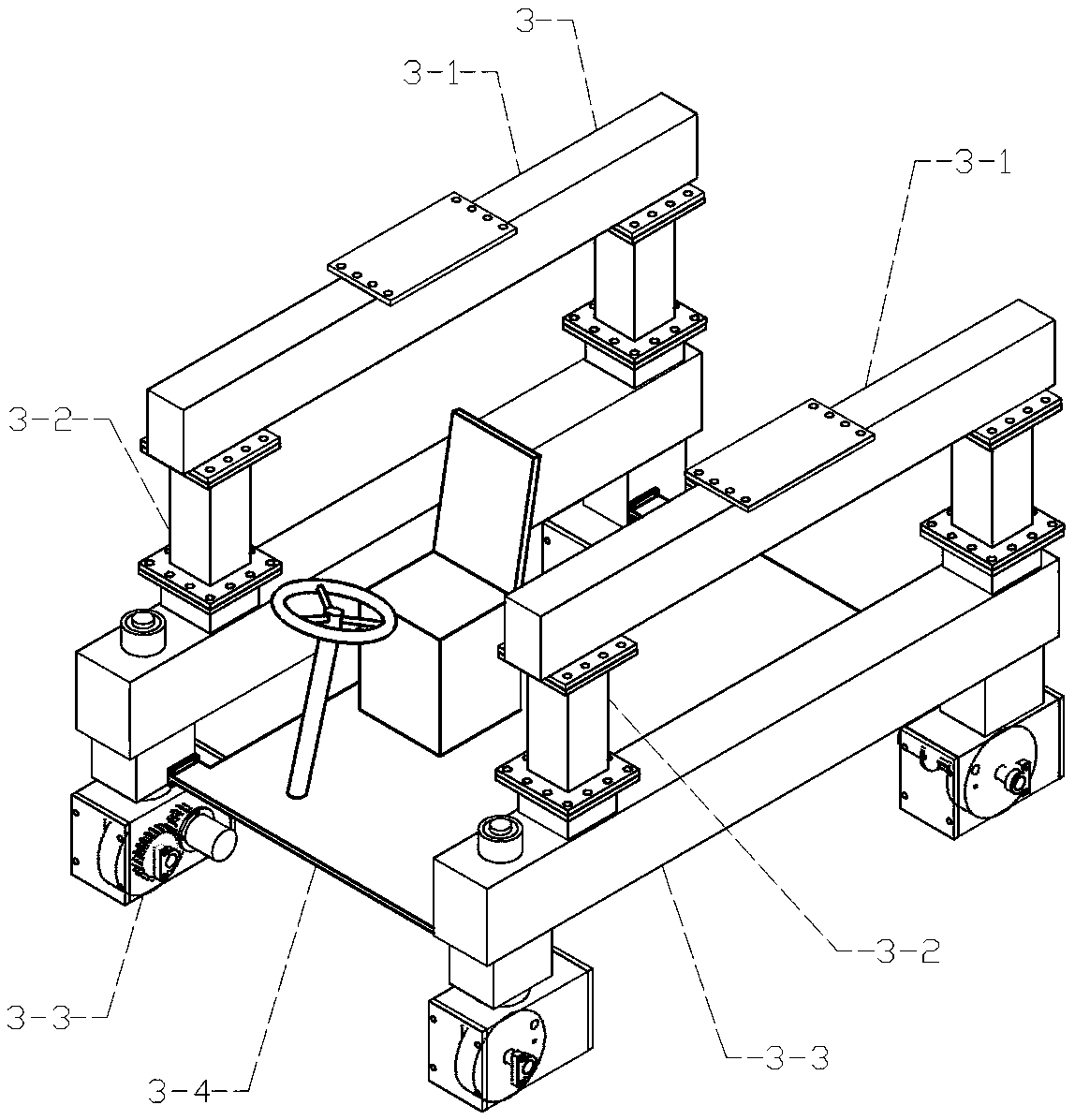 An integral walking guardrail template assembly and disassembly machine