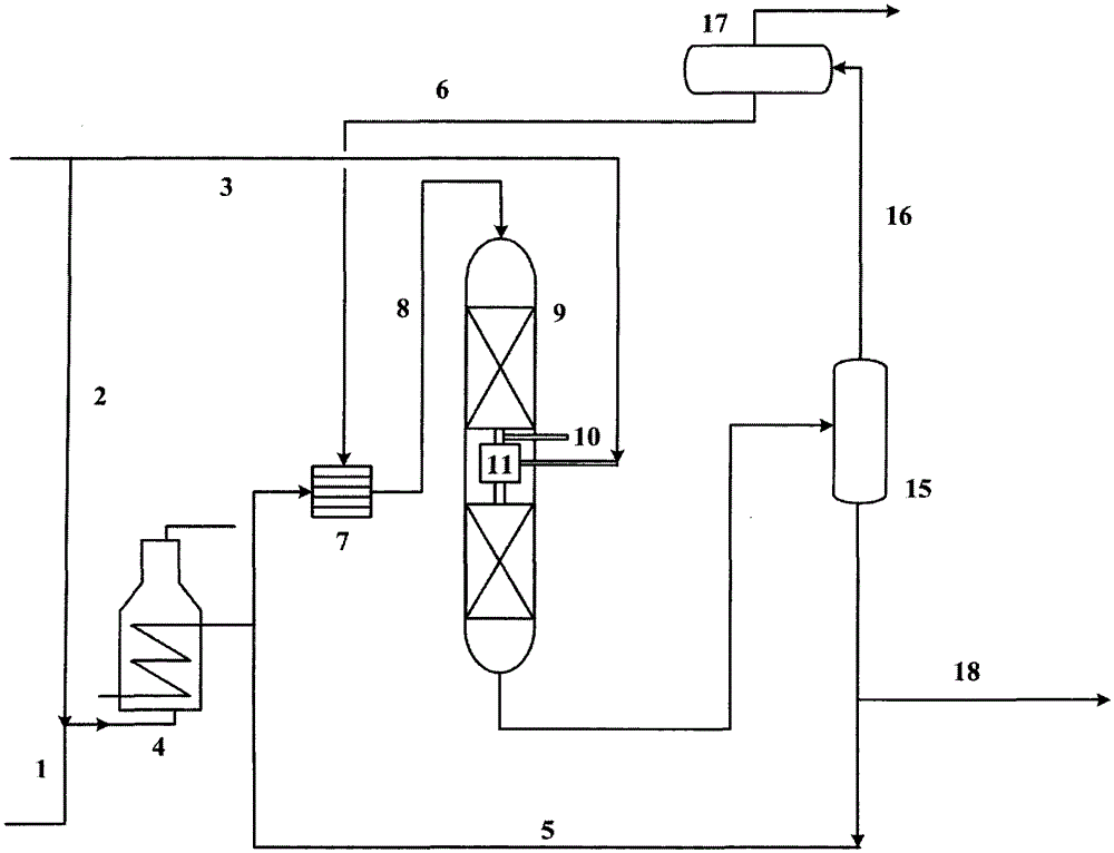 A continuous liquid phase hydrocarbon oil hydroprocessing method